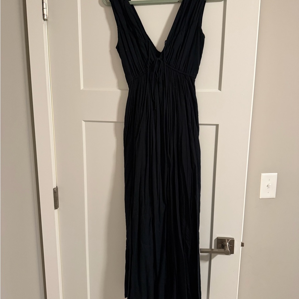 Abercrombie & Fitch Black Maxi Dress – Sleeveless V-Neck, Size Small